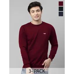 REYA Men Pack Of 3 Cotton Pullover Sweatshirt-picture-16