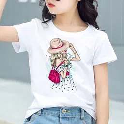 reybaq Women Printed Round Neck Polyester White T-Shirt-picture-28