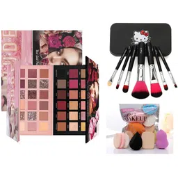 rezmay Beauty Promo Rose Gold & Nude Eyeshadow Palette + Makeup Brushes & Sponges Set 36 g-picture-14