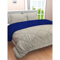 RF RELAXFEEL Blue & Grey Checked Heavy Winter 233 GSM Cotton Single Bed Comforter-picture-15