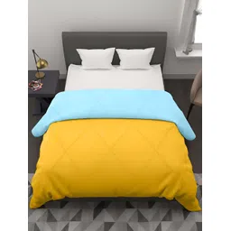 RF RELAXFEEL Blue & Yellow Geometric Heavy Winter 233 GSM Double Bed Comforter-picture-26