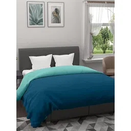 RF RELAXFEEL Green & Sea Green Checked Microfiber Heavy Winter 233 GSM Single Bed Quilt-picture-11