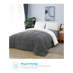RF RELAXFEEL Grey & White Geometric Cotton Heavy Winter 233 GSM Double Bed Comforter-picture-26