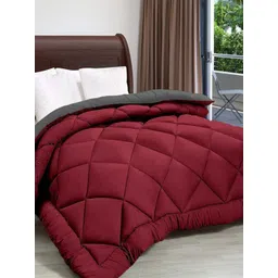 RF RELAXFEEL Maroon & Grey Checked Heavy Winter 233 GSM Double Bed Quilt-picture-24