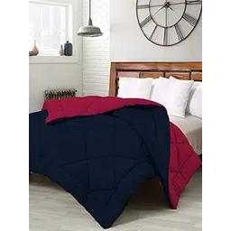 RF RELAXFEEL Maroon & Navy Blue Checked Heavy Winter 233 GSM Double Bed Quilt-picture-25
