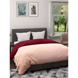 RF RELAXFEEL Maroon & Peach  Microfiber Heavy Winter 233 GSM Single Bed Quilt-picture-34