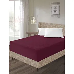 RF RELAXFEEL Maroon Polyester Water Resistant Fitted Queen Mattress Protector-picture-38