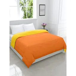 RF RELAXFEEL Orange & Yellow Geometric Heavy Winter 233 GSM Single Bed Quilt-picture-24