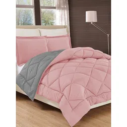 RF RELAXFEEL Peach & Grey Geometric Heavy Winter 233 GSM Double Bed Quilt-picture-18