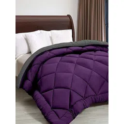 RF RELAXFEEL Purple & Grey Checked Heavy Winter 233 GSM Single Bed Quilt-picture-22