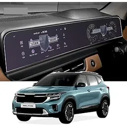 RGY Screen Guard For Kia Seltos Facelift 2023 GTX + Accessories Dual Screen infotainment system Protection film - 10.25" inch Matte image 1