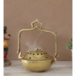 rhapsodically made Dhoopdani Gold Brass Incense Holders-picture-20