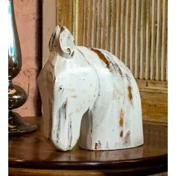 rhapsodically made Horse Head Big White Wood Figurine-picture-13