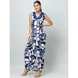 Rhe-Ana Printed V-Neck Top With Skirt Women Co-Ords-picture-26