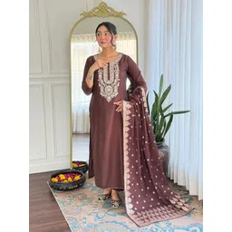 Women Art Silk Ethnic Top Pant Dupatta Set-image-23