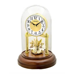 Rhythm Gold-Toned & White Art Deco Analogue Table Clock-picture-23
