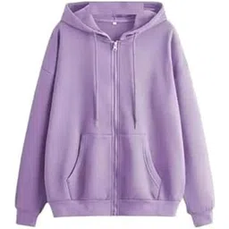 ri sign hub Women's Solid Zipper Hooded Sweatshirt | Front Zip, Ribbed Hem, Lined Hood, Casual Winter Wear-picture-34