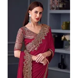 ri-wah Chiffon Saree with Embroidered Border-picture-42