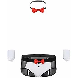 ribald the neech Men's Tuxedo-Style Costume Brief with Bow Tie, Low Rise-picture-24