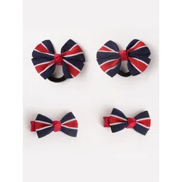 RIBBON CANDY Girls Set of 4 Striped Ponytail Holders & Alligator Hair Clip-picture-23