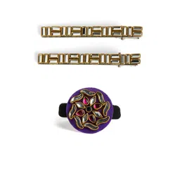 RIBBON CANDY Girls Set of Embellished Rubber Band and Alligator Clips-picture-14