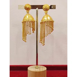 RICH AND FAMOUS Gold-Plated Artificial Beads Beaded Dome Shaped Jhumkas-picture-25