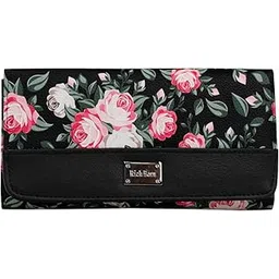 rich born Elegant Floral Pattern Women’s Long Wallet – Designer PU Leather Ladies Purse with Multiple Card Slots, Spacious Compartments, Secure Closure & Stylish Travel-Friendly Design (Black)-picture-14