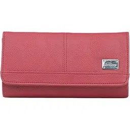 rich born Premium Textured OneLine PU Leather Women’s Wallet with Multiple Card Slots, Spacious Compartments, Secure Snap Closure & Elegant Design, Stylish Ladies Clutch Purse for Office (Pink)-picture-40