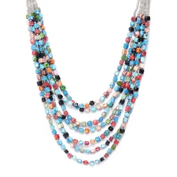 RICHEERA Multicoloured Glass Beaded Layered Necklace-picture-16