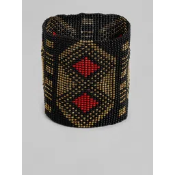 RICHEERA Women Black & Gold-Toned Elasticated Bracelet-picture-11