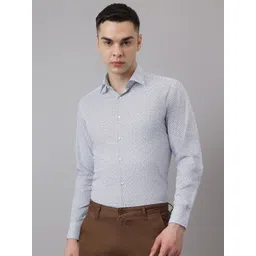 Richlook Men Comfort Fit Spread Collar Micro Ditsy Printed Cotton Formal Shirt-picture-18