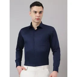 Richlook Men Comfort Fit Spread Collar Solid Cotton Formal Shirt-picture-17