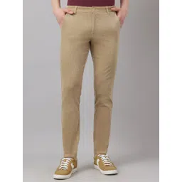 Richlook Men Textured Smart Fit Mid-Rise Cotton Trousers-picture-33