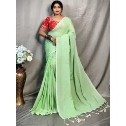 RIDDHIMAN FASHION Pure Cotton Saree With Unstiched Blouse-picture-34