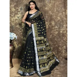 RIDDHIMAN FASHION Woven Design Zari Handloom Paithani Saree-picture-23
