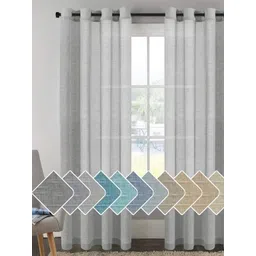 RIDHAAN Grey Set of 2 Sheer Door Curtain-picture-19