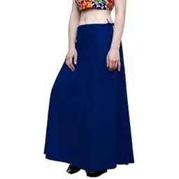 ridhi and sidhi Women's Cotton Indian Stitched Petticoats (Blue)-picture-27