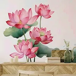 Ridit Creation Big Size Beautiful Flower Self Adhesive Wall Stickers for Living Room, Bedroom, Hall Home Etc. Size-(67 X 31) cm-picture-18