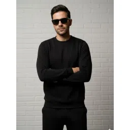 Rigo Black Cotton Blend Solid Regular Fit Sweatshirt-picture-33