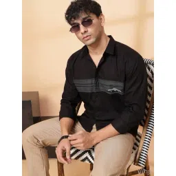 Rigo Black Cotton Regular Fit Graphic Shirts-picture-25