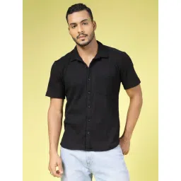 Rigo Black Cotton Slim Fit Checks Shirt-picture-39