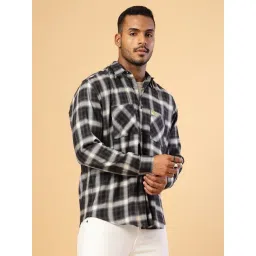 Rigo Black Loose Fit Checks Shacket-picture-38