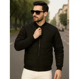 Rigo Black Polyester Solid Regular Fit Jacket-picture-24