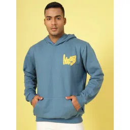 Rigo Blue Cotton Loose Fit Printed Hooded Sweatshirt-picture-31