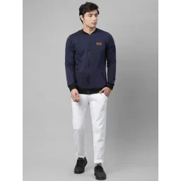 Rigo Blue Fleece Solid Regular Fit Sweatshirt-image-26