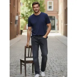 Rigo Dark Grey Straight Fit Solid Jeans image 5