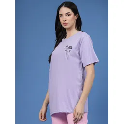 Rigo Floral Printed Oversized Cotton T-Shirt image 2