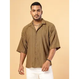 Rigo Gold Loose Fit Solid Oversized Shirt-picture-32