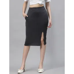 Rigo Grey Below Knee Skirt-image-26
