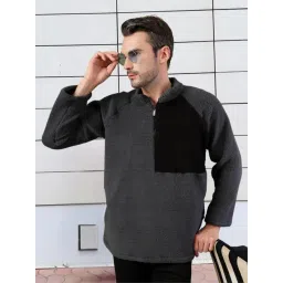 Rigo Grey Polyester Colourblocked Regular Fit Sweatshirt-picture-14